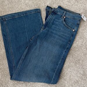 GAP Women's Flare Wide-Leg Jeans — Indigo Blue Denim